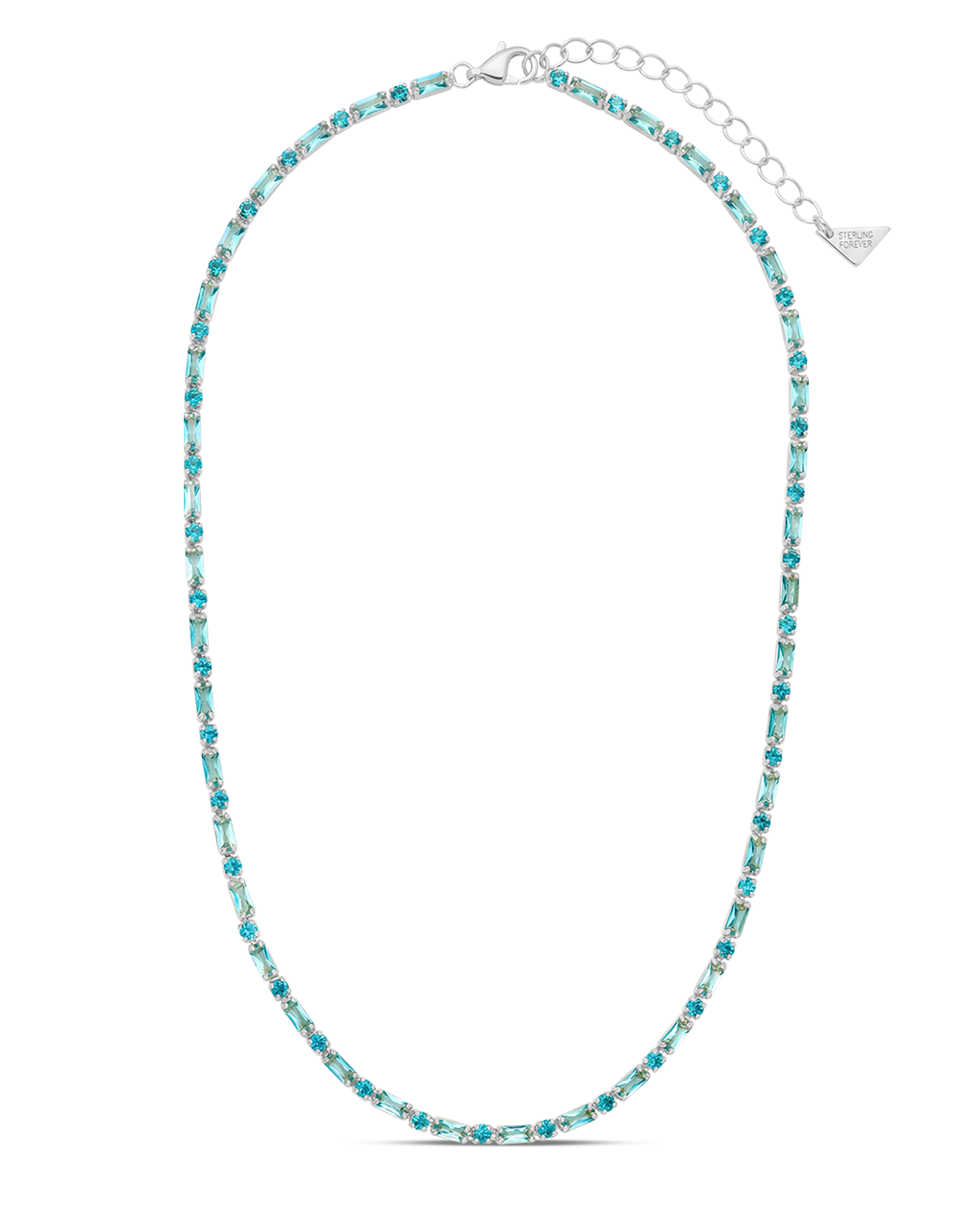 Georgia Aquamarine CZ Tennis Necklace