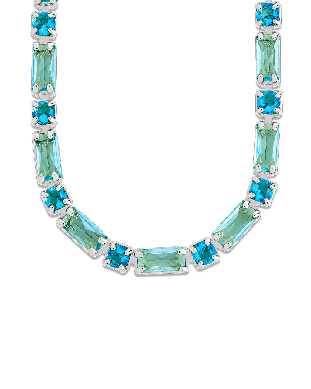 Georgia Aquamarine CZ Tennis Necklace
