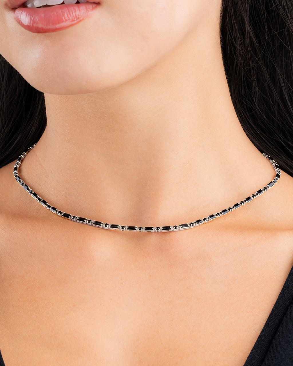 Georgia Black CZ Tennis Necklace