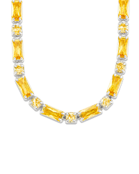 Georgia Canary CZ Tennis Necklace