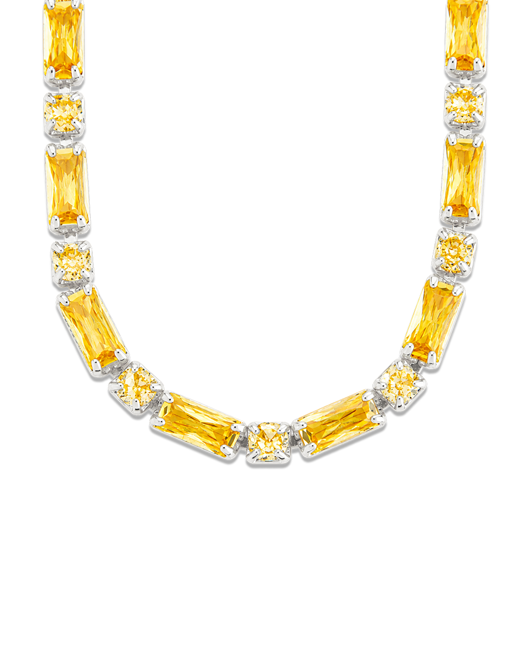 Georgia Canary CZ Tennis Necklace