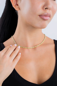 Georgia Canary CZ Tennis Necklace