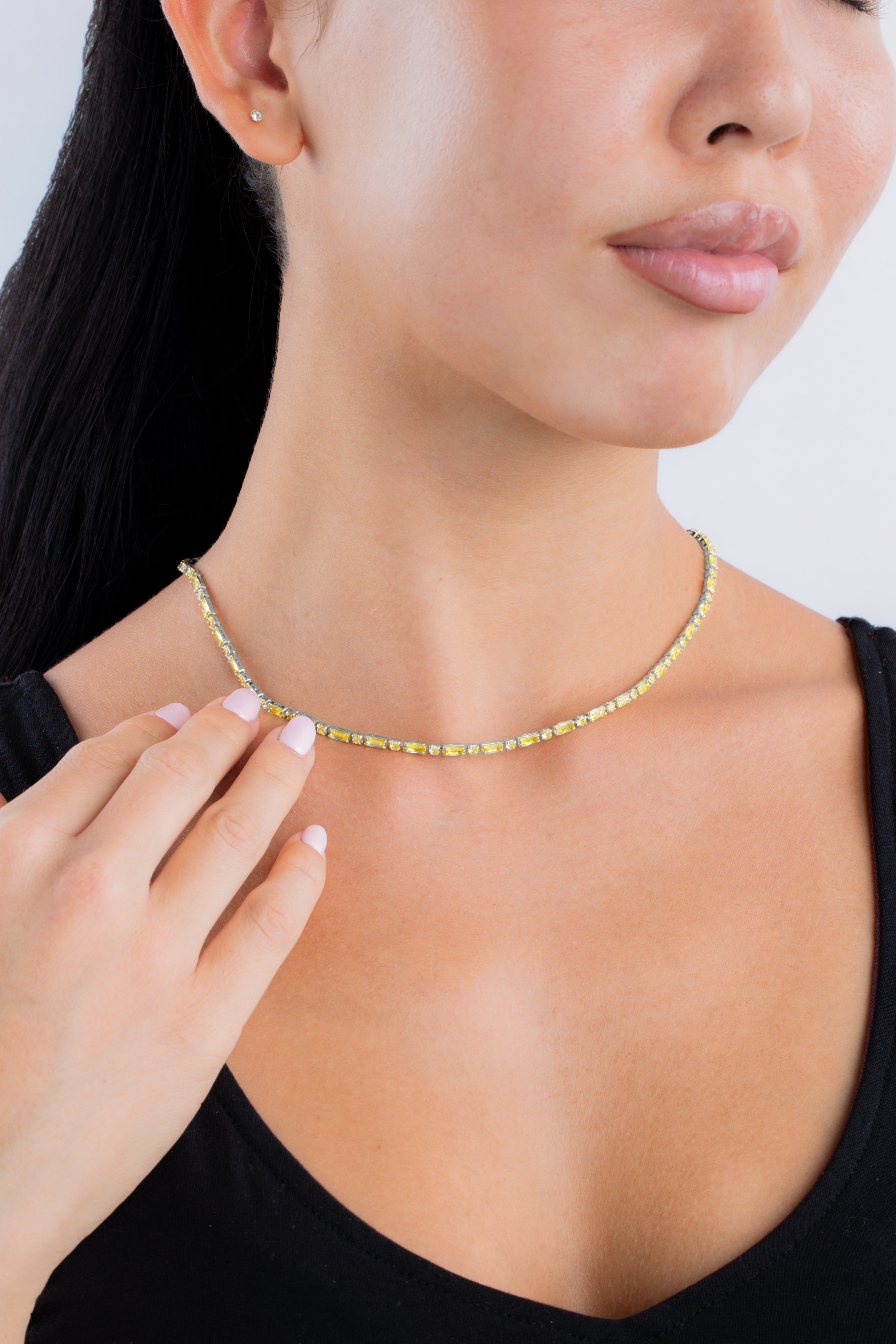 Georgia Canary CZ Tennis Necklace
