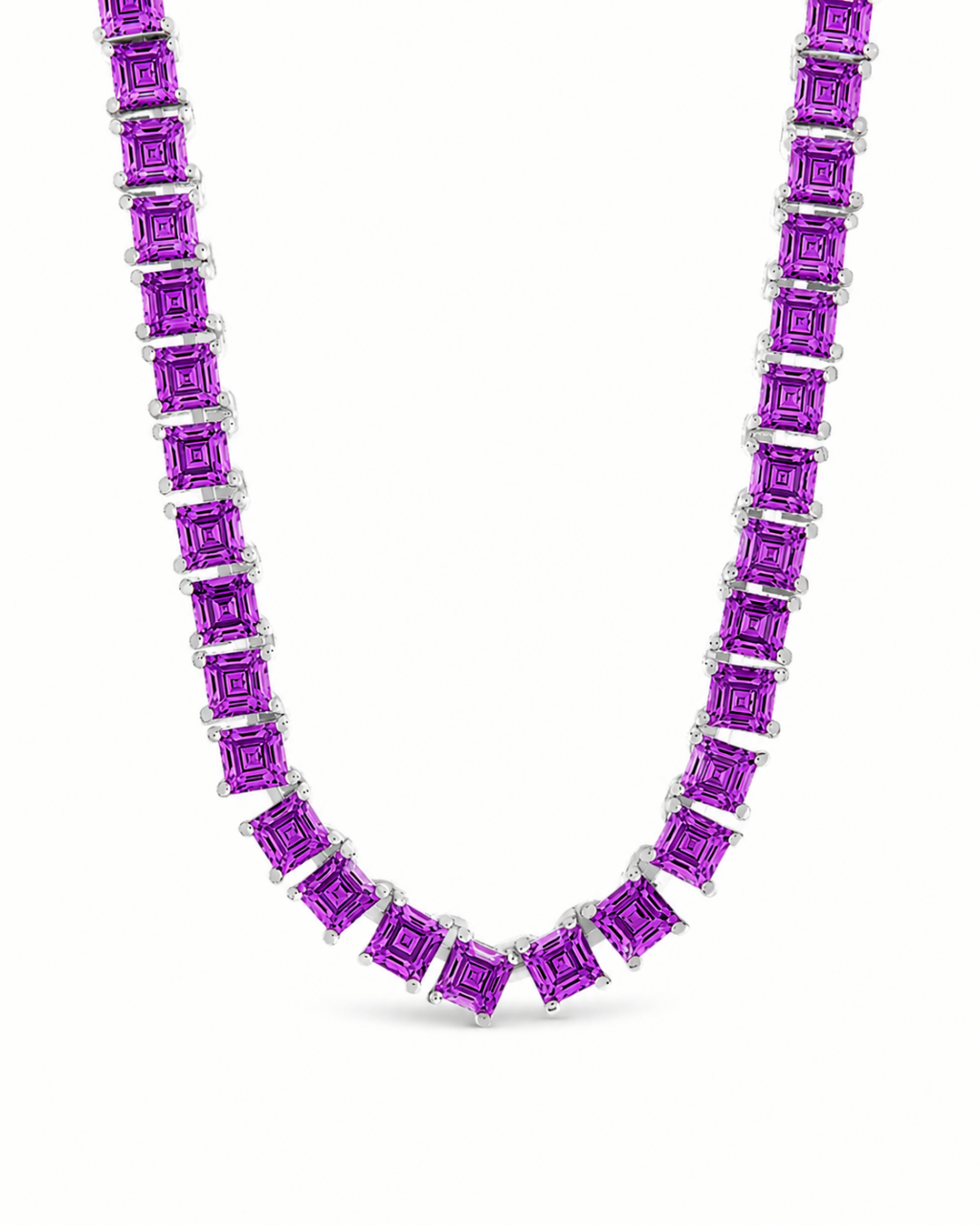 Brette Amethyst CZ Tennis Necklace