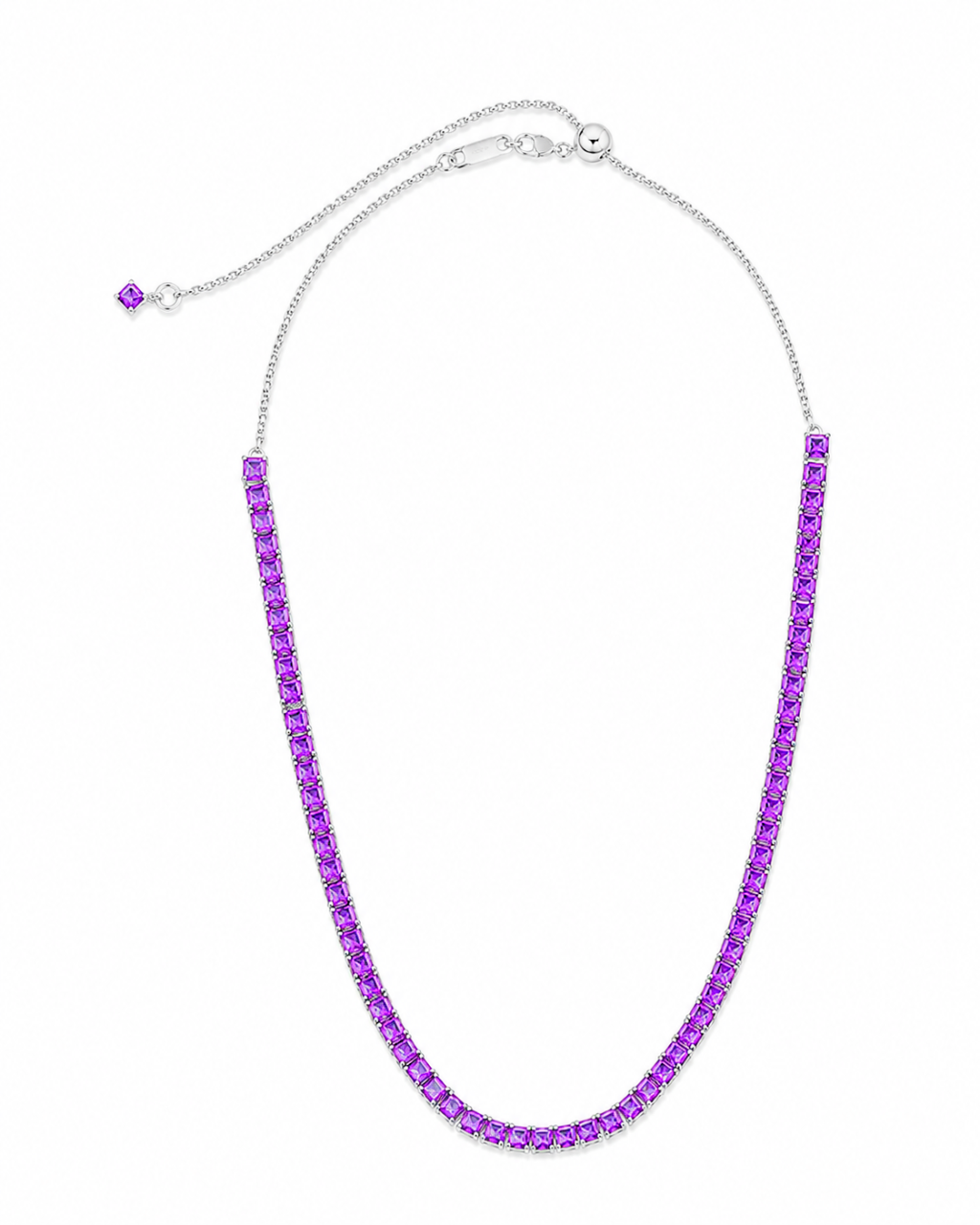 Brette Amethyst CZ Tennis Necklace