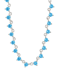 Brigid Staggered Aquamarine CZ Tennis Necklace