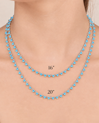 Brigid Staggered Aquamarine CZ Tennis Necklace