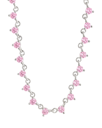 Brigid Staggered Light Pink CZ Tennis Necklace