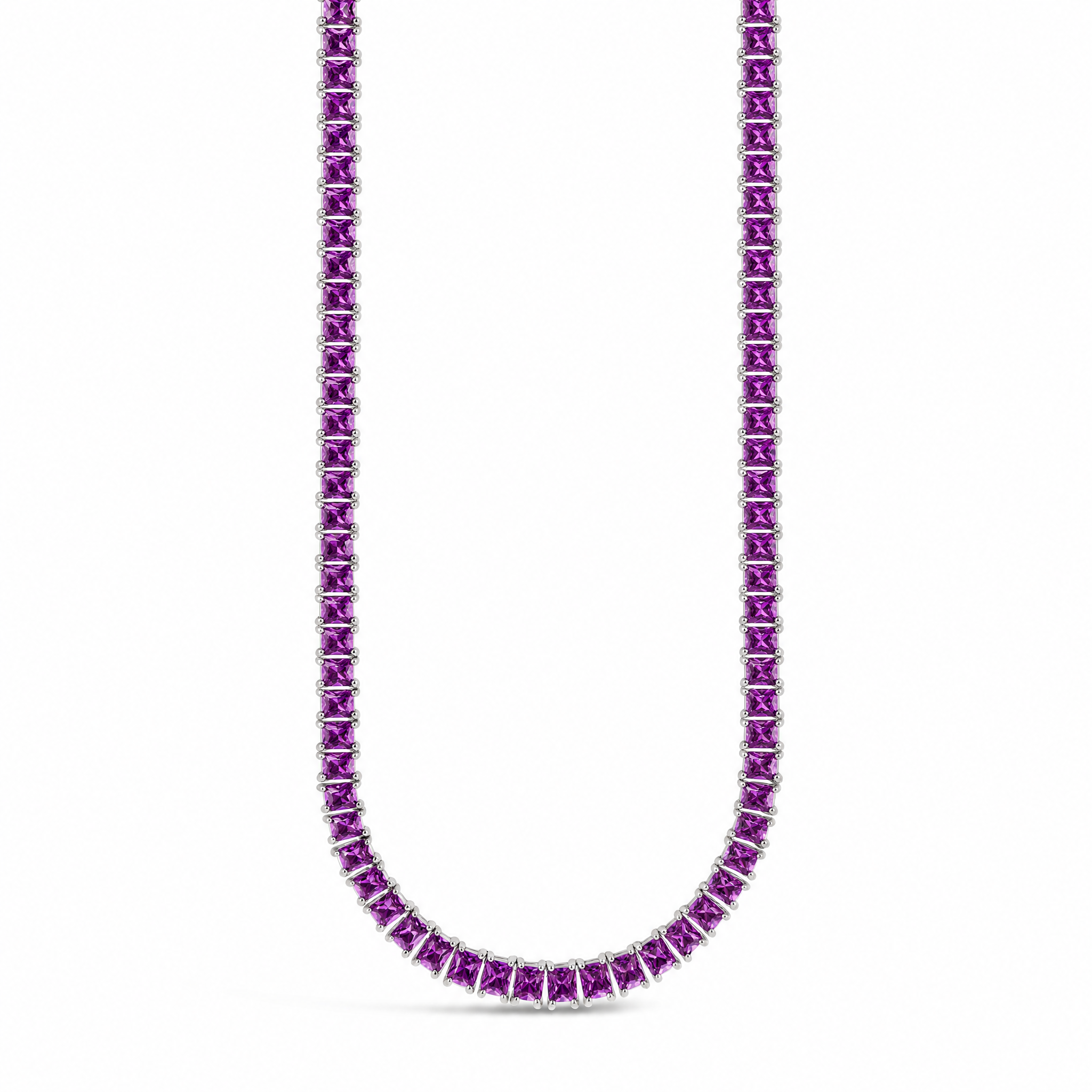 Marisol Amethyst CZ Tennis Necklace