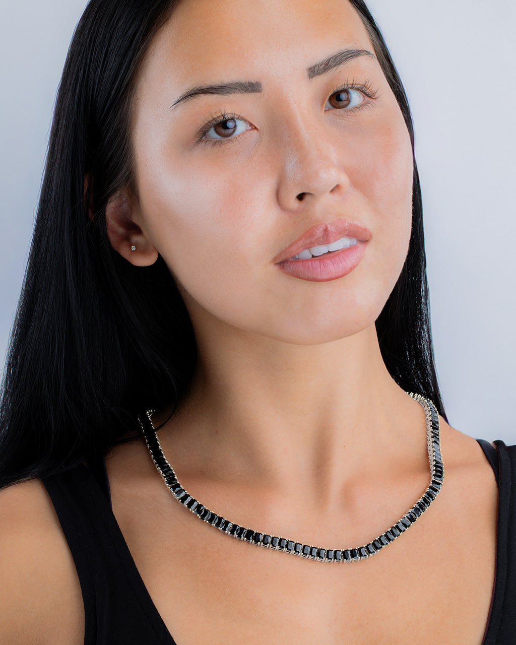 Marisol Black CZ Tennis Necklace