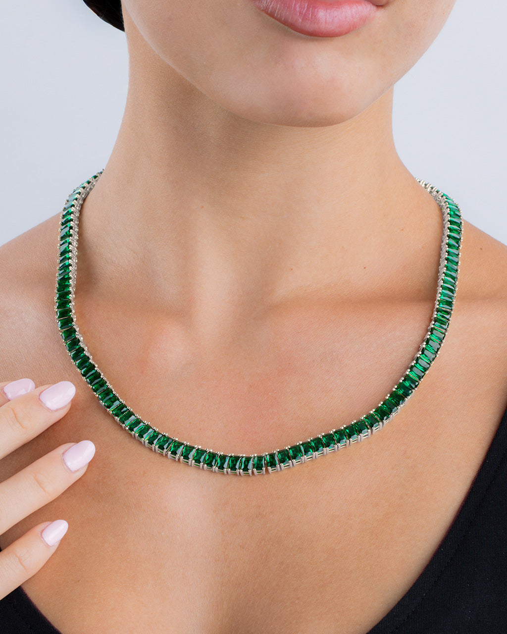 Marisol Emerald CZ Tennis Necklace