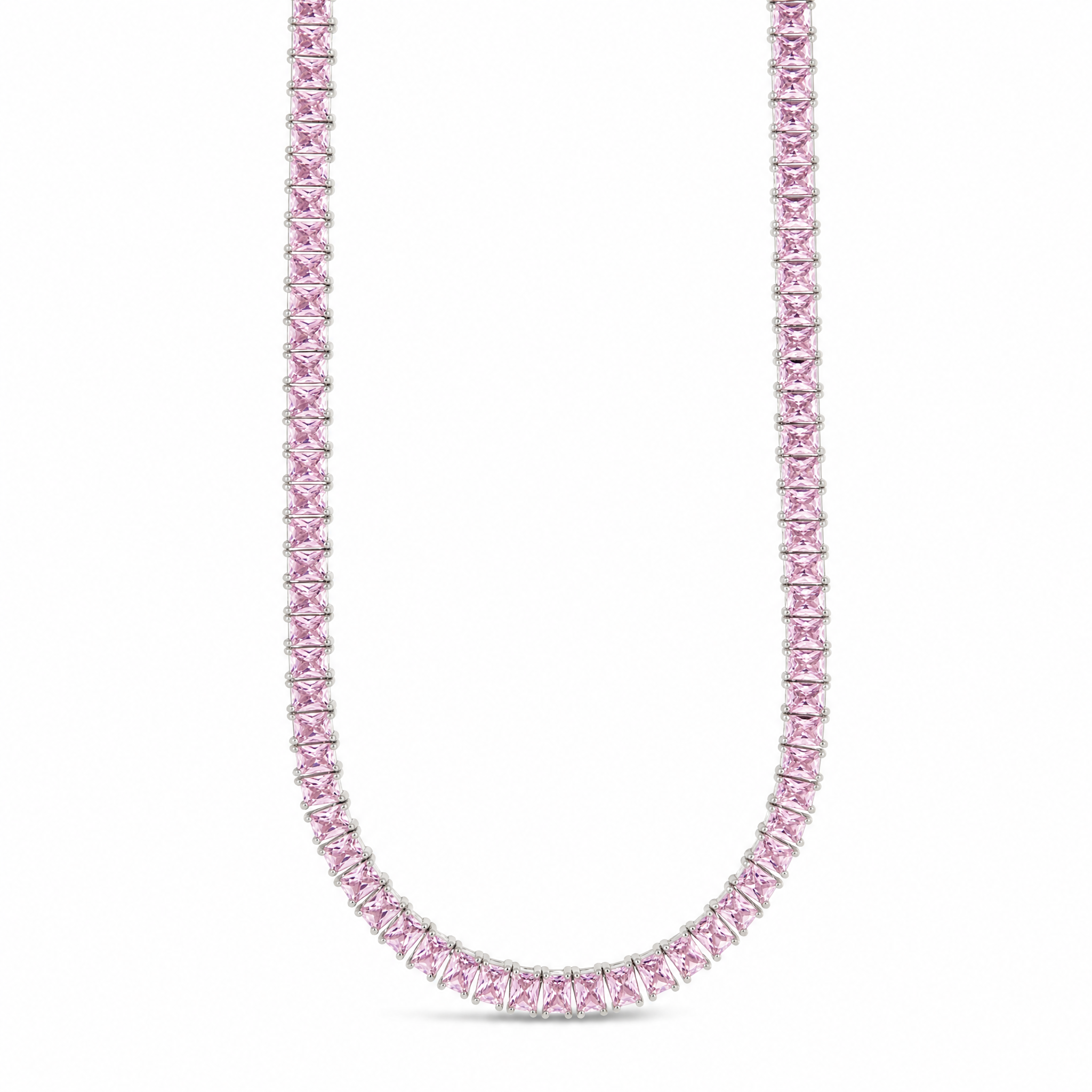 Marisol Light Pink CZ Tennis Necklace