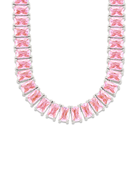 Marisol Light Pink CZ Tennis Necklace