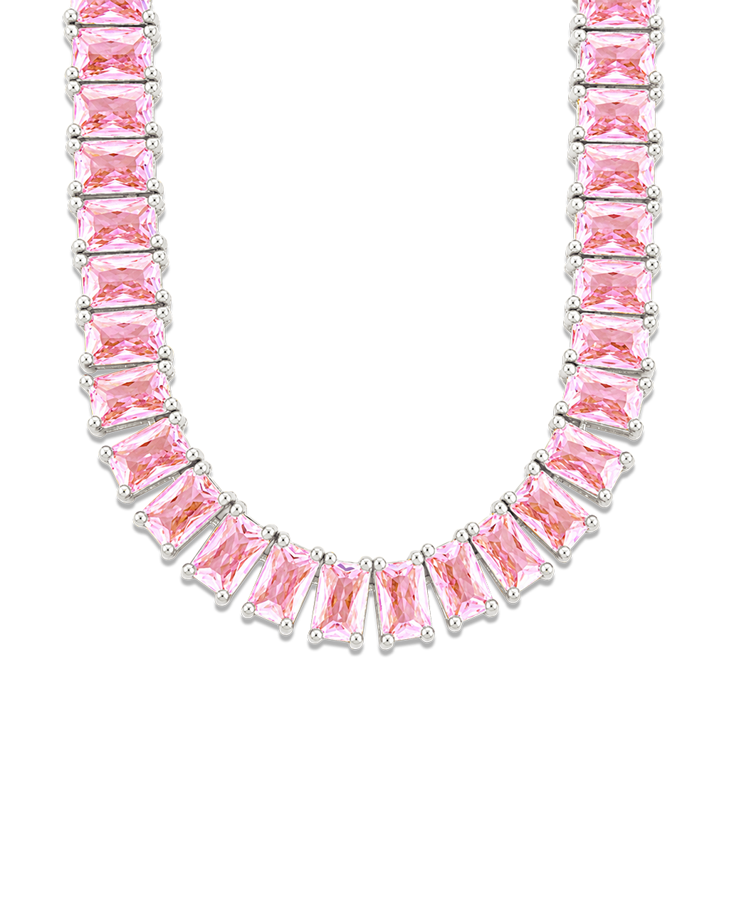 Marisol Light Pink CZ Tennis Necklace