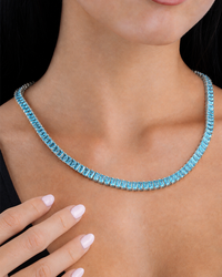 Marisol Aquamarine CZ Tennis Necklace