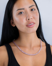 Marisol Light Pink CZ Tennis Necklace