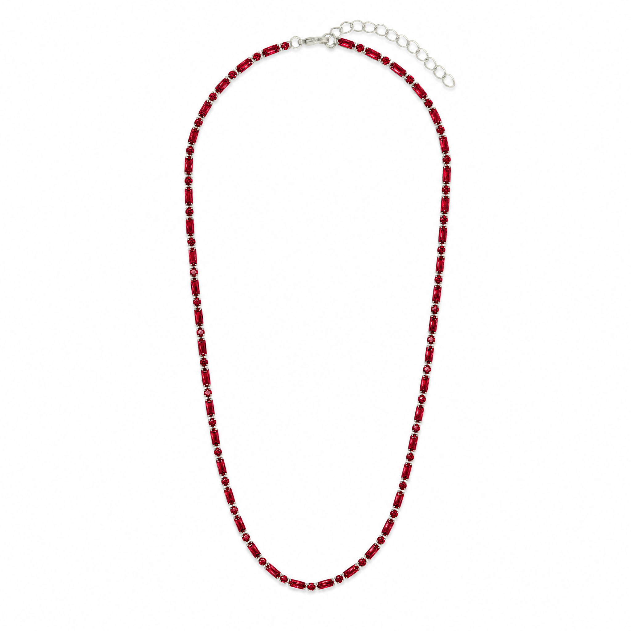 Georgia Garnet CZ Tennis Necklace
