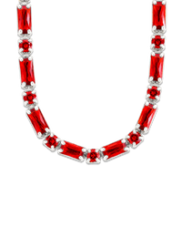 Georgia Garnet CZ Tennis Necklace