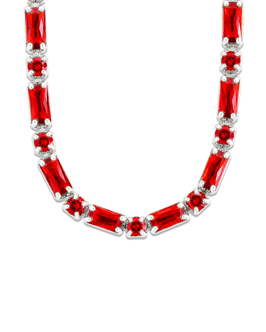 Georgia Garnet CZ Tennis Necklace