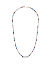 Rainbow CZ Helene Bezel Tennis Necklace