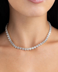 Helene Bezel CZ Tennis Necklace