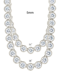 Helene Bezel CZ Tennis Necklace