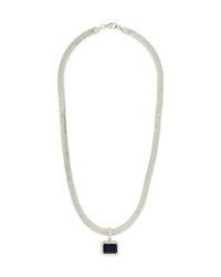 Calder Black CZ & Herringbone Pendant Necklace