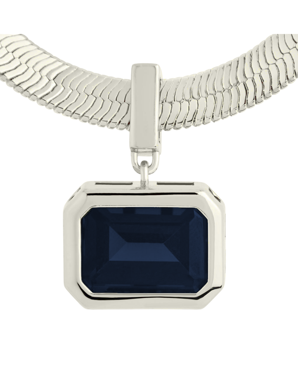 Calder Black CZ & Herringbone Pendant Necklace