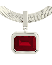 Calder Garnet CZ & Herringbone Pendant Necklace