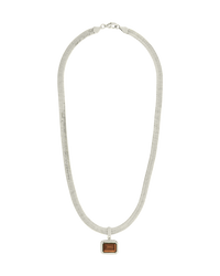Calder Chocolate CZ & Herringbone Pendant Necklace