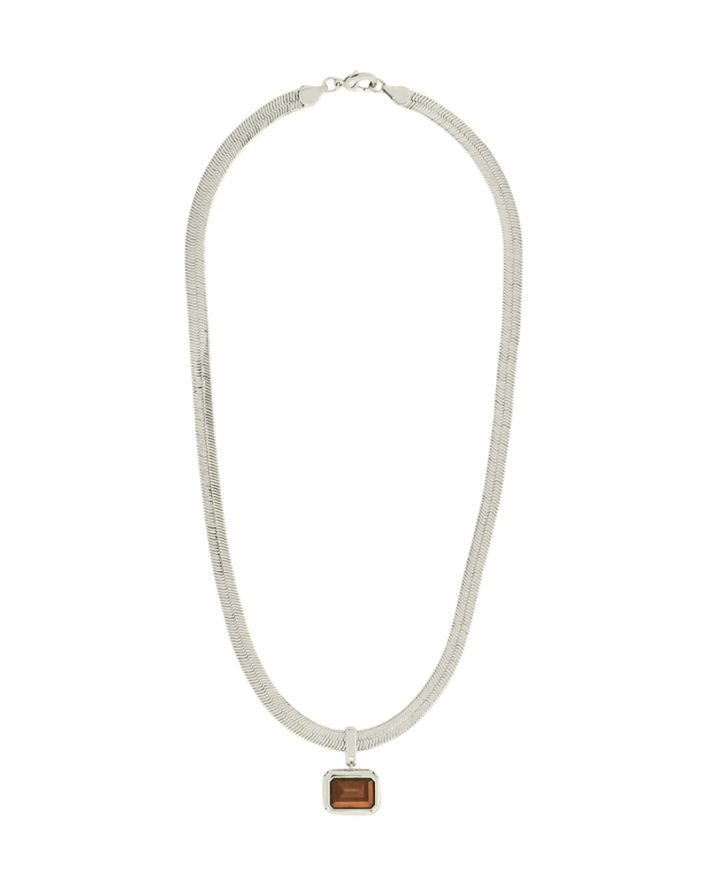 Calder Chocolate CZ & Herringbone Pendant Necklace