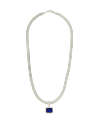 Calder Sapphire CZ & Herringbone Pendant Necklace