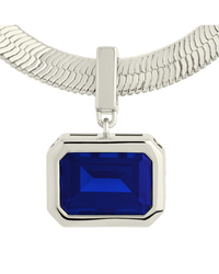 Calder Sapphire CZ & Herringbone Pendant Necklace