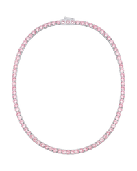 Cecil Pink Sapphire CZ Tennis Necklace
