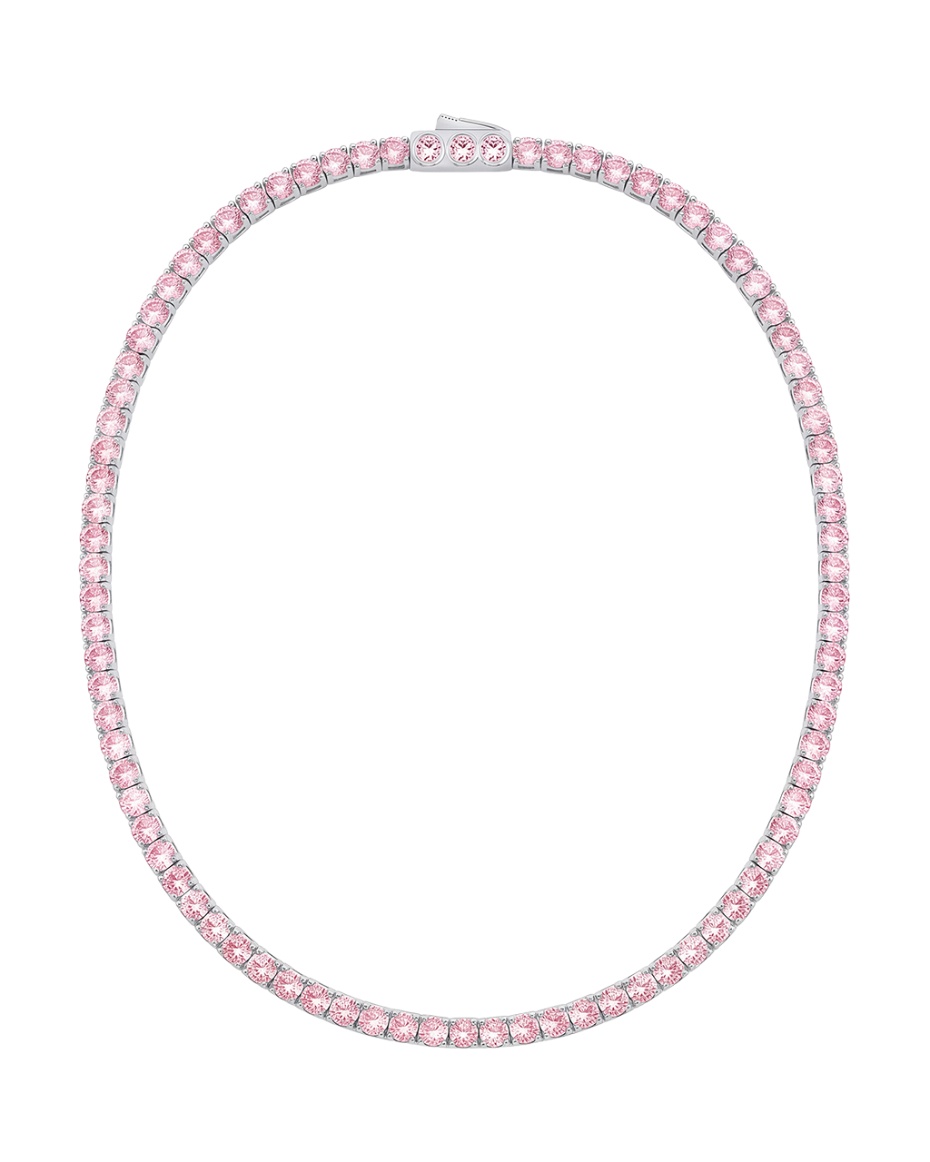 Cecil Pink Sapphire CZ Tennis Necklace