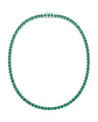 Cecil Emerald CZ Tennis Necklace
