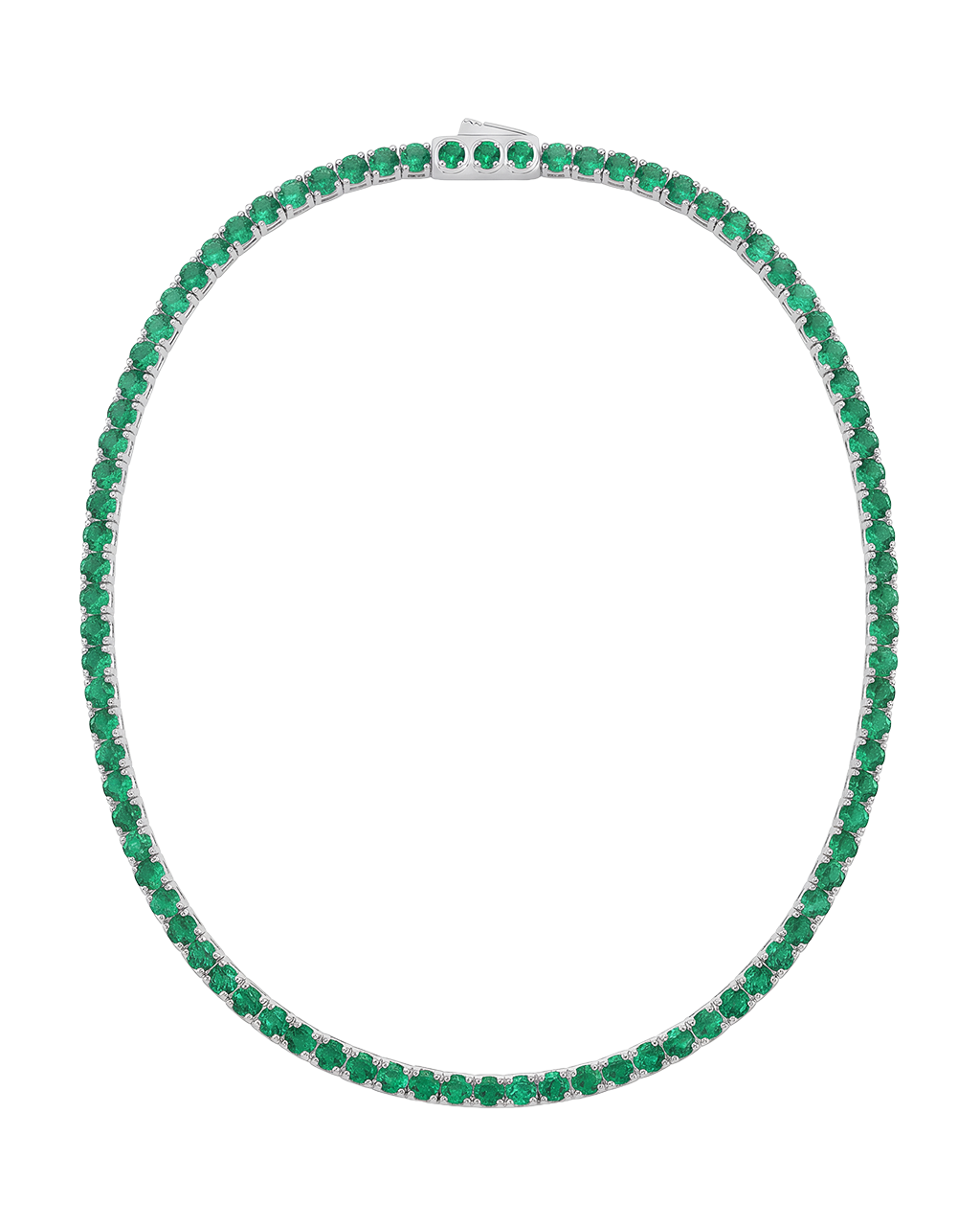 Cecil Emerald CZ Tennis Necklace