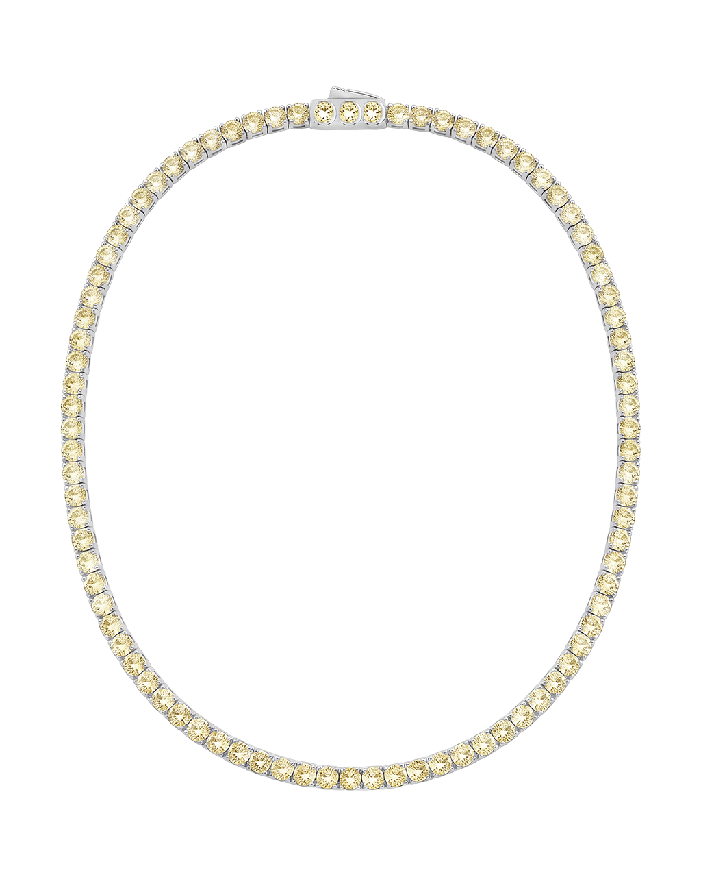 Cecil Light Yellow CZ Tennis Necklace