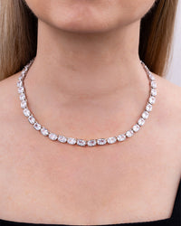 Elongated Cushion Tennis Necklace