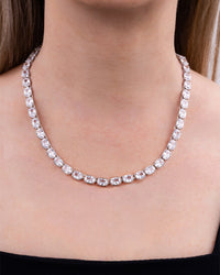 Elongated Cushion Tennis Necklace
