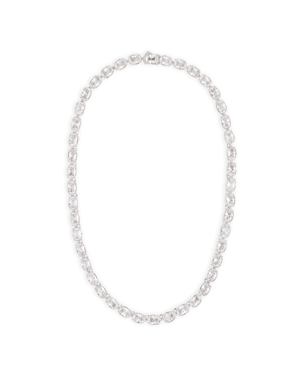 Elongated Cushion Tennis Necklace