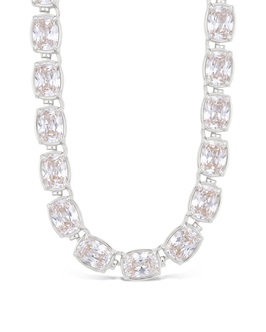 Elongated Cushion Tennis Necklace