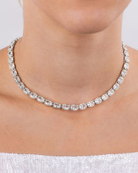 Elongated Cushion Tennis Necklace