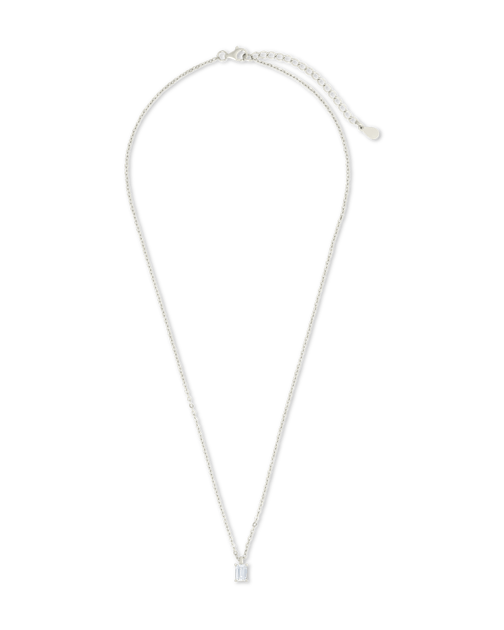 Sterling Silver Emerald Prong Set Pendant - Sterling Forever