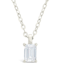 Sterling Silver Emerald Prong Set Pendant - Sterling Forever