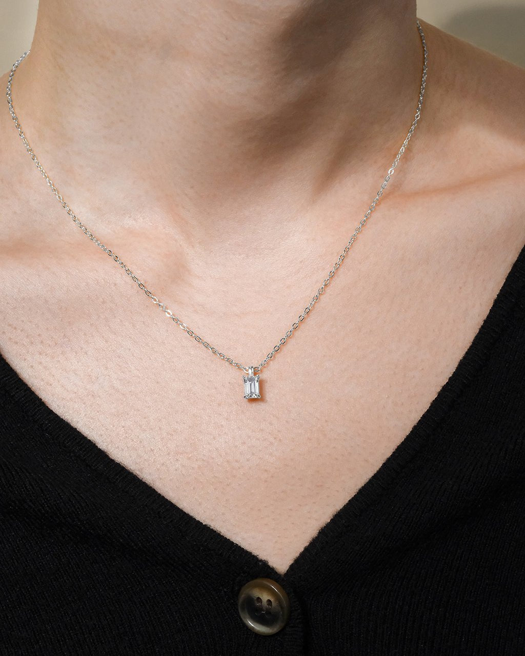 Sterling Silver Emerald Prong Set Pendant - Sterling Forever