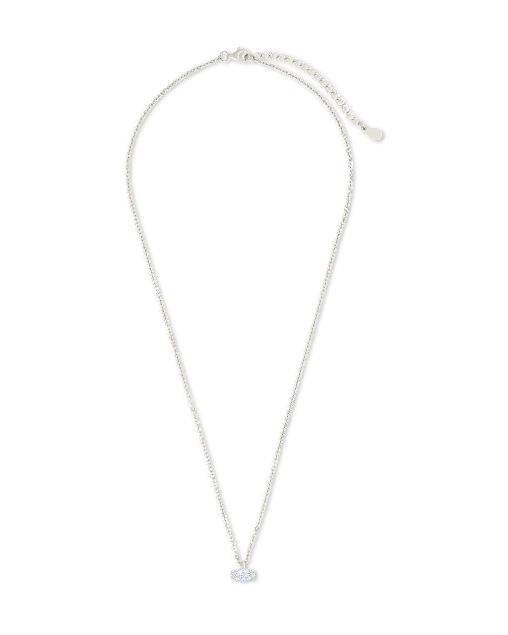 Sterling Silver Marquise Prong Set Pendant