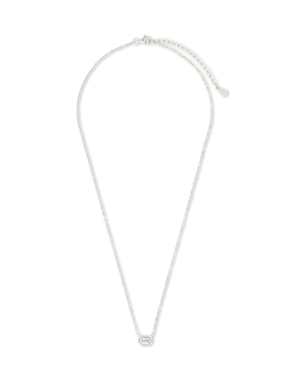 Sterling Silver Emerald Bezel Set Pendant - Sterling Forever