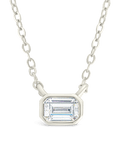 Sterling Silver Emerald Bezel Set Pendant - Sterling Forever