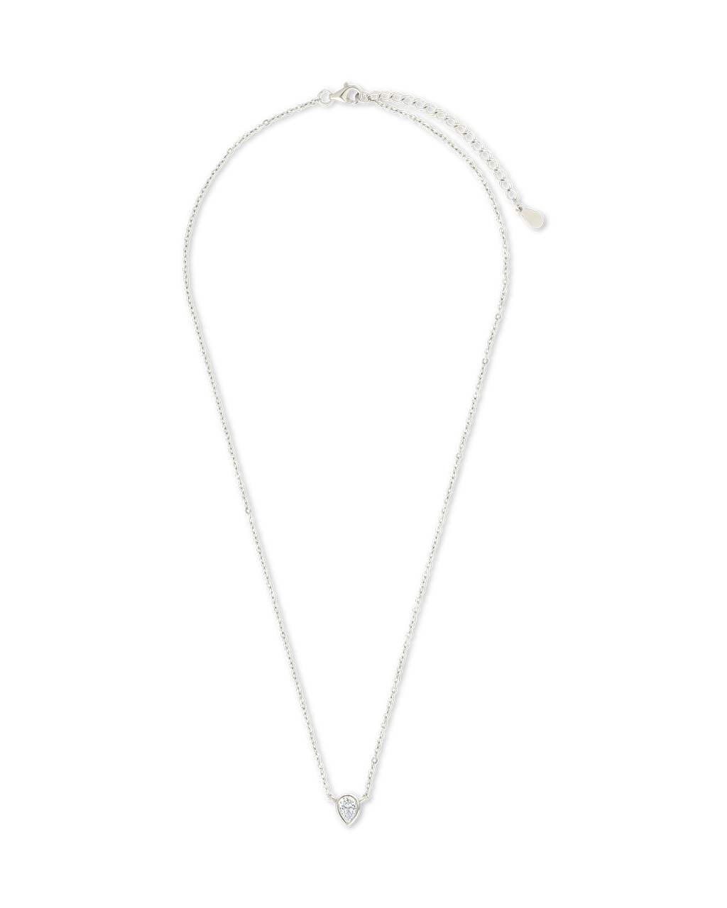 Sterling Silver Pear Bezel Set Pendant - Sterling Forever